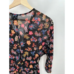 Anthropologie HD In Paris Varina Black Floral Sheer Maxi Dress Womens 4 OB483345 thumbnail 9