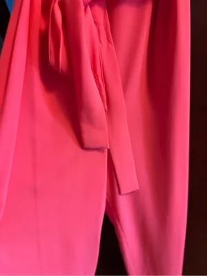 Vince Camuto Red Draped Belted jumpsuit thumbnail 6