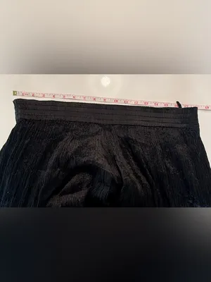 Black Crinkle‎ Wide-Leg Palazzo FlowlyPants Size Small thumbnail 8