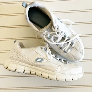 Skechers Flex‎ Elite Sneakers Size 9 Womens White Leather Walking Shoes 11798EW thumbnail 2