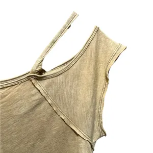 Free People Coraline Cold Shoulder Tee Shirt in Gold Oversized XS‎ thumbnail 7