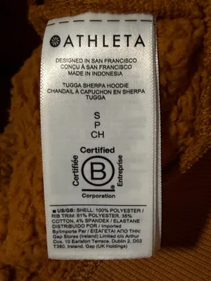 Athleta Tugga Sherpa Hoodie Womens Size Small‎ Burnt Orange Fleece Pullover thumbnail 7
