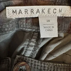 Marrakech Women 29 Printed Corduroy Cargo Pants Multicolor Y2K Boho Utility Art thumbnail 7