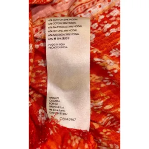 FREE PEOPLE Fruit Punch Combo Orange Paisley Boho Puff Sleeve Oversized Top S thumbnail 6