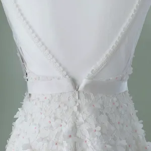 David's Bridal 3D Floral V Neck Dress thumbnail 7