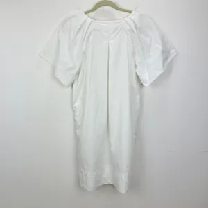 Madewell V Neck Mini Shirtdress Poplin Cotton White Pockets Relaxed Shift S NWT thumbnail 10