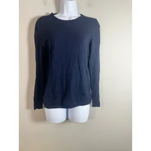 Banana Republic Navy Merino Wool Cashmere Blend Crew Neck Sweater‎ XS Filpucci thumbnail 3