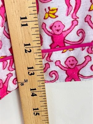 Pink Monkey Print Pajama Set Short Sleeve Top & Shorts Size L thumbnail 12