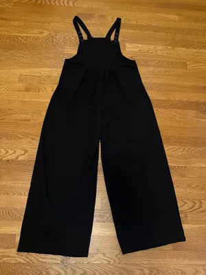 HALARA Black Wide-Leg Jumpsuit with Adjustable Straps size M Tall thumbnail 10