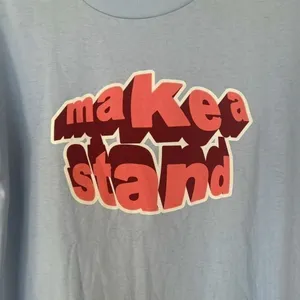 NEW Bp Make a Stand Graphic Tee T-shirt SMALL Blue Short Sleeve positive vibe thumbnail 3