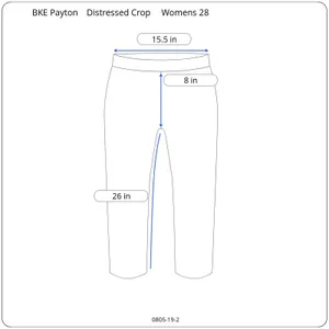 BKE Payton Distressed Crop Blue Jeans Womens 28 (31X26) Low Rise Denim ABK1629 thumbnail 8