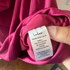 Lulus Magenta‎ Happy Hour Satin Ruched One-Shoulder Mini Dress Women’s Size M thumbnail 11