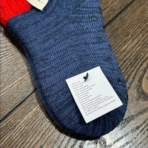 Free People Cozy Slipper Socks NEW Blue Red Grip Bottoms Lounge Cabin Socks OS thumbnail 4