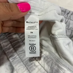Athleta Farallon Printed Jogger Lightweight Activewear Pants Gray White Size 26W thumbnail 4