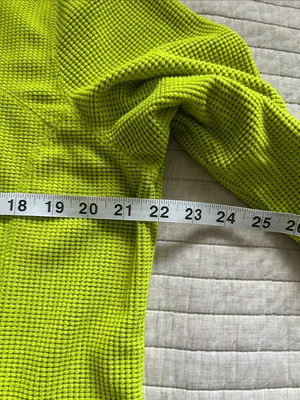 Tek gear Y2K Vtg bright chartreuse grid fleece quarter zip pullover XL thumbnail 6