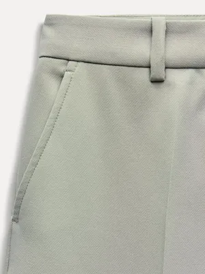 ZARA Mint Green Straight Fit Tailored Trousers Pants Front Pockets Size S thumbnail 12