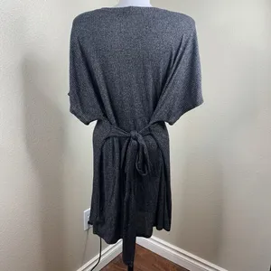 Urban Outfitters Gray Short Sleeve Stretchy Tie Back Or Front Dress Sz M thumbnail 5