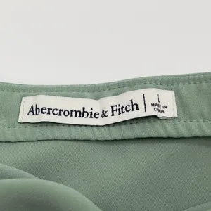 Abercrombie Fitch Mini Dress Women Large Sage Twist Front Flowy Soft Girl Ballet thumbnail 6