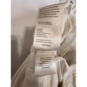 Anthropologie Cream Wide Leg Pants Womens US 0 High Rise Cotton Stretch Trouser thumbnail 6