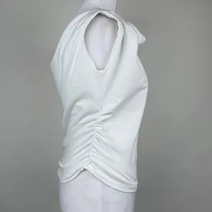 Trendy Queen Off The Shoulder Top Y2K Summer Shirts Double Lined White Large thumbnail 4