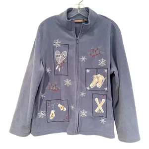 Croft & Barrow Fleece Winter Jacket Women's‎ Size XL Blue Gray Cottagecore Snow thumbnail 1