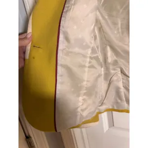 Banana Republic Mustard Yellow Tipped Academy Blazer Crest Button Size 2 thumbnail 5