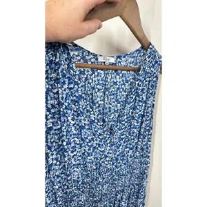 Rails V Neck Blue Ditsy Floral Smocked Midi Dress Delicate Feminine Lightweight thumbnail 8