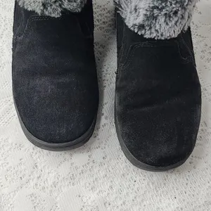 Khombu Jessica suede leather faux fur fall winter black boots sz 7 thumbnail 3