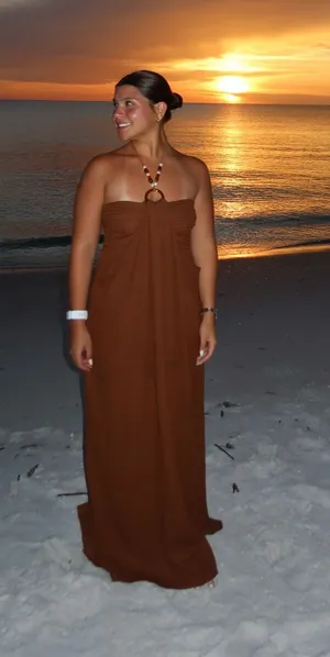 Beach long dress Brown Size M thumbnail 1