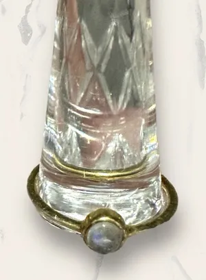 925‎ Sterling Silver Gold Plated Single Rhinestone Ring Size 5.5 Estimated thumbnail 1