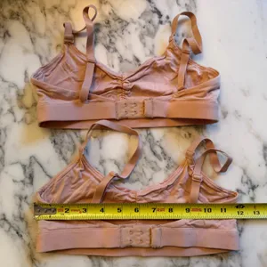NWOT Quince Warm Sand Nude Micromodal Ruched Bralette (2-pack) Sz XS thumbnail 4