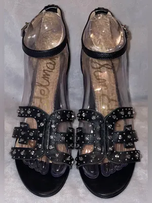 Sam Edelman NWOT Women Size 8 Yasha Studded Black Block Heel Ankle Strap Leather thumbnail 2