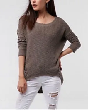 Express Tan Hi-low Sweater thumbnail 1