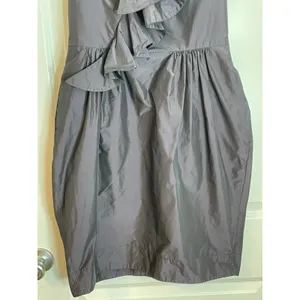 Cue Australia Cocktail Dress Size X-Small Black Matte Satin Ruffles Coquette thumbnail 4