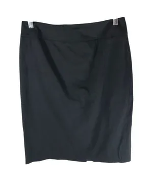 Max Studio Vintage Black Pencil Skirt Womens Size 6 Cotton Blend Back Vent Satin thumbnail 1
