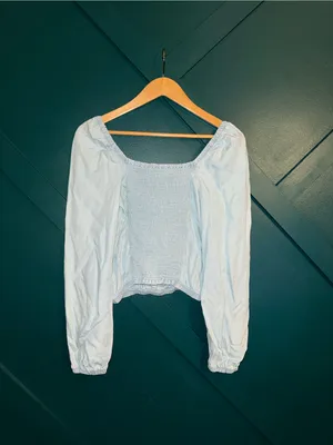 Anthro Cloth & Stone Smocked Square Neck Blouse, Size S thumbnail 4