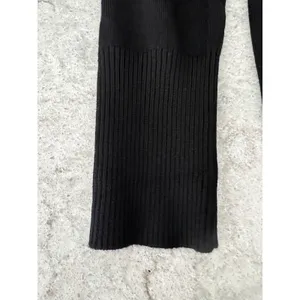Womens Black Open‎ Front Cardigan Sweater Ribbed Trim Pockets Minimalist Small thumbnail 6