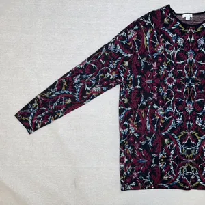 J. Jill | Jacquard Tapestry Relaxed Pullover Sweater | Medium Red thumbnail 6
