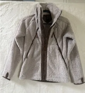 Kuhl Flight Jacket Womens XS Grey Full Zip High Pile Fleece‎ Thumbholes Hooded thumbnail 1