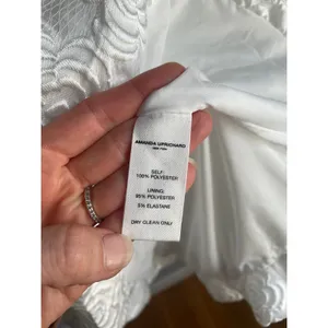 Amanda Uprichard White Floral Jacquard Mini Dress Square Neck Bubble Skirt Small thumbnail 4