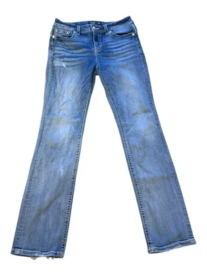 MISS ME Womens Blue Embellished Back Pocket Jeans size 31 thumbnail 1