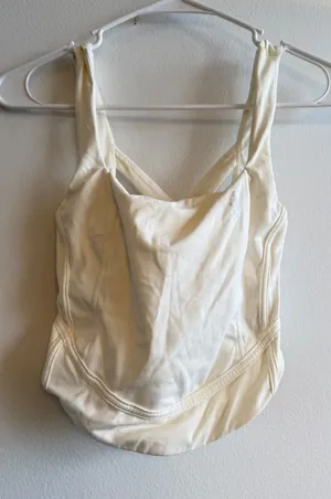 FP Movement Womens XS Cream Square Neck Crisscross Back Cropped Athletic Tank‎ thumbnail 1