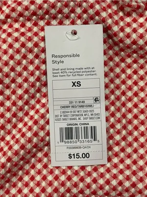 Wild Fable Red White Gingham Skort XS Mini Flare Pull-On Shorts Skirt NWT thumbnail 6
