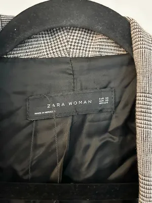 Zara Open Front Plaid Wool Blazer Academic Tailored School Girl Size XS thumbnail 5