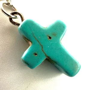 Howlite cross pendant necklace thumbnail 5