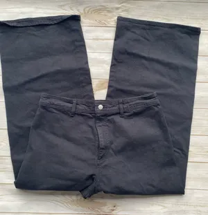 Universal Thread solid black sailor high waist wide leg denim jeans fall winter thumbnail 1