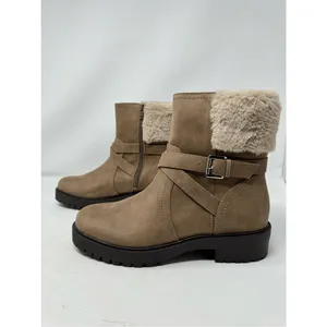 Dolce Vita Oaklyn Faux Leather Boots Light Brown Size 9.5 NWOT Faux Fur Lining thumbnail 2