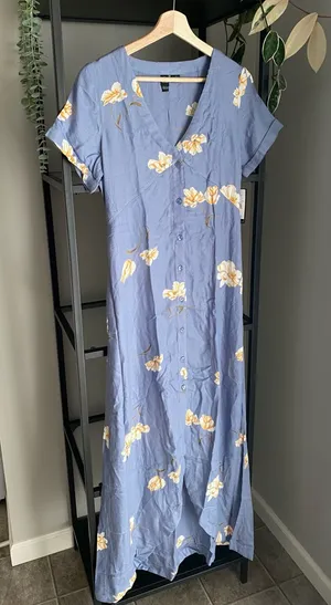 NWT Volcom Button Front Floral Maxi Dress thumbnail 1