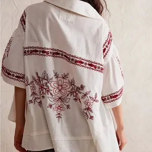 We the Free  Spring Refresh Top In White Embroidered size Large thumbnail 4