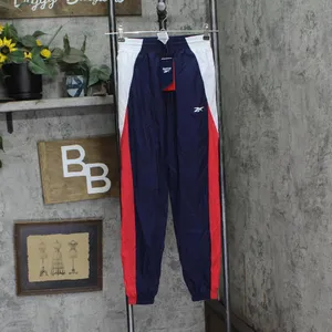 NWT Reebok Womens Colorblock Nylon Track Pants IT5650 Vector Navy Blue XS thumbnail 3